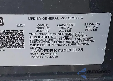 2025 Cadillac Ct4 Premium Luxury Rwd z USA, uszkodzony, nr VIN 1G6DF5RK7S0113175